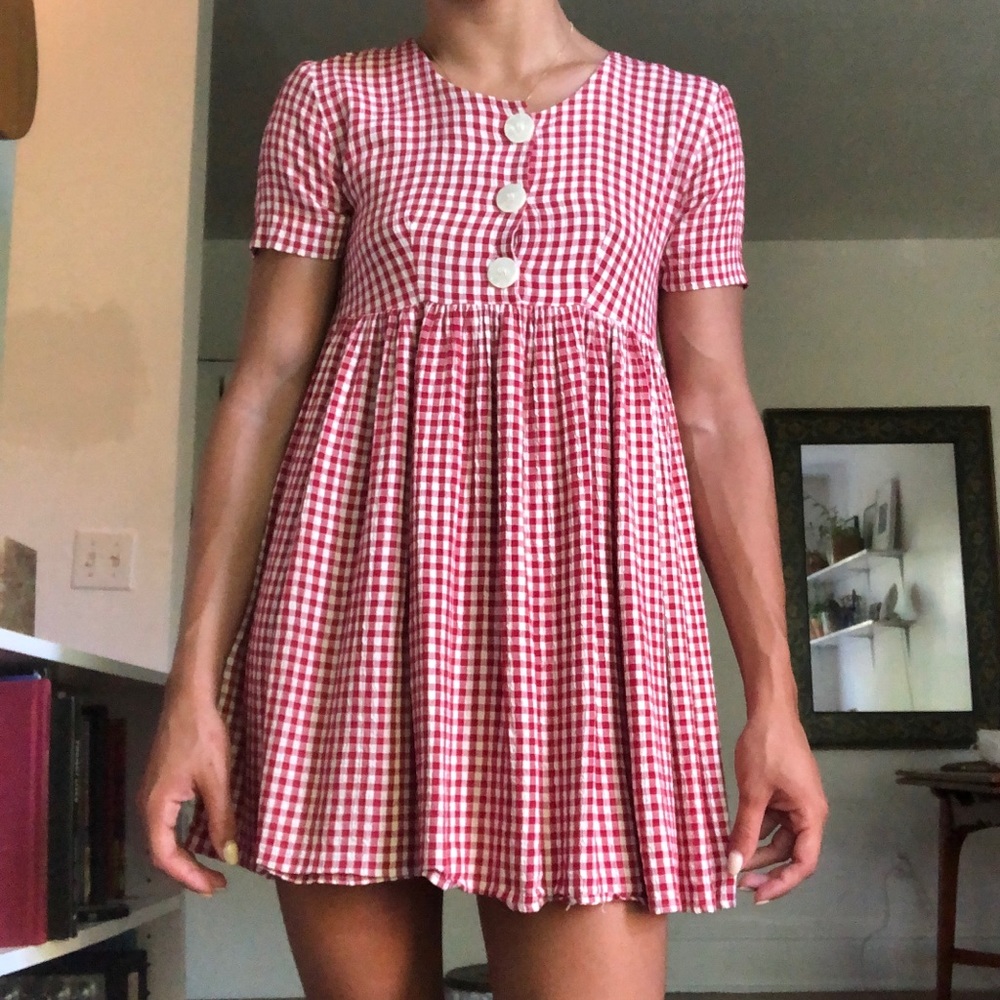 VINTAGE 🎯gingham🎯 babydoll dress 💋💋💋